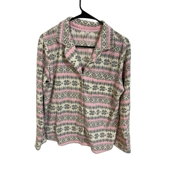 Victoria's Secret Women's Small 2 Piece Pajama Set Long Sleeve & Pants Pink/Grey - Picture 1 of 6